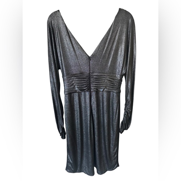 Tadashi collection Elegant Black Metallic Dress size L - Picture 8 of 10